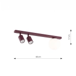 Lampa sufitowa BASTER 3 BURGUNDY OPAL 1816/3 EMIBIG - zdjęcie dodatkowe 3