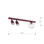 Lampa sufitowa BASTER 3 BURGUNDY TRANSPARENT 1817/3 EMIBIG - zdjęcie dodatkowe 3