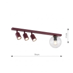 Lampa sufitowa BASTER 4 BURGUNDY TRANSPARENT 1817/4 EMIBIG - zdjęcie dodatkowe 3