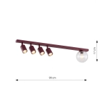 Lampa sufitowa BASTER 5 BURGUNDY TRANSPARENT 1817/5 EMIBIG - zdjęcie dodatkowe 4