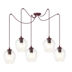 Lampa wisząca LEVEL 5 BURGUNDY TRANSPARENT 1819/5 EMIBIG - zdjęcie produktu