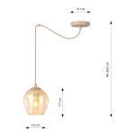 Lampa wisząca LEVEL 1 MOKKA AMBER 1820/1 EMIBIG - zdjęcie dodatkowe 3
