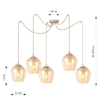 Lampa wisząca LEVEL 5 MOKKA AMBER 1820/5 EMIBIG - zdjęcie dodatkowe 2