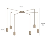 Lampa wisząca TRAKER 6 MOKKA 1821/6 EMIBIG - zdjęcie dodatkowe 3