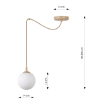 Lampa wisząca GIGI 1 MOKKA OPAL 1823/1 EMIBIG - zdjęcie dodatkowe 3