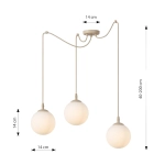 Lampa wisząca GIGI 3 MOKKA OPAL 1823/3 EMIBIG - zdjęcie dodatkowe 2