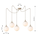 Lampa wisząca GIGI 5 MOKKA OPAL 1823/5 EMIBIG - zdjęcie dodatkowe 2