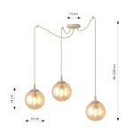 Lampa wisząca GIGI 3 MOKKA AMBER 1824/3 EMIBIG - zdjęcie dodatkowe 2
