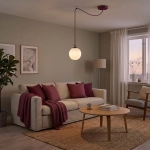 Lampa wisząca GIGI 1 BURGUNDY OPAL 1825/1 EMIBIG - zdjęcie dodatkowe 2