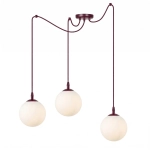 Lampa wisząca GIGI 3 BURGUNDY OPAL 1825/3 EMIBIG - zdjęcie produktu