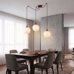 Lampa wisząca GIGI 3 BURGUNDY OPAL 1825/3 EMIBIG - zdjęcie dodatkowe 1