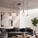 Lampa wisząca GIGI 5 BURGUNDY OPAL 1825/5 EMIBIG - zdjęcie dodatkowe 1