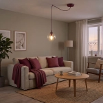 Lampa wisząca GIGI 1 BURGUNDY TRANSPARENT 1826/1 EMIBIG - zdjęcie dodatkowe 3