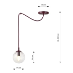 Lampa wisząca GIGI 1 BURGUNDY TRANSPARENT 1826/1 EMIBIG - zdjęcie dodatkowe 4