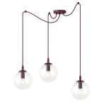 Lampa wisząca GIGI 3 BURGUNDY TRANSPARENT 1826/3 EMIBIG - zdjęcie produktu
