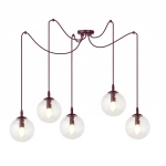 Lampa wisząca GIGI 5 BURGUNDY TRANSPARENT 1826/5 EMIBIG - zdjęcie produktu