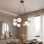 Lampa wisząca AZURA 8 OLIVE GREEN OPAL 1832/8 EMIBIG