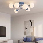 Lampa sufitowa ROMA 6 DUSTY BLUE OPAL 1845/6 EMIBIG