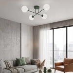 Lampa sufitowa ROMA 4 OLIVE GREEN OPAL 1847/4 EMIBIG