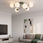 Lampa sufitowa ROMA 6 OLIVE GREEN OPAL 1847/6 EMIBIG