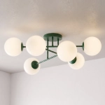 Lampa sufitowa ROMA 6 OLIVE GREEN OPAL 1847/6 EMIBIG
