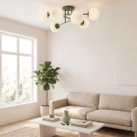 Lampa sufitowa ROMA 6 OLIVE GREEN OPAL 1847/6 EMIBIG