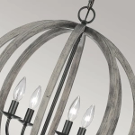 Lampa wisząca Allier – 4 źródła światła – Postarzane drewno dębowe / Antyczne kute żelazo FE-ALLIER-4P-WW Elstead Lighting antyczna szarość KL-GRAND-BANK5 Elstead Lighting