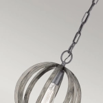 Mała lampa wisząca Allier – 1 źródło światła – Postarzane drewno dębowe / Antyczne kute żelazo FE-ALLIER-P-WW Elstead Lighting