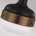 Mała lampa wisząca Cadence – 1 źródło światła -Ciemny antyczny mosiądz/ Matowa czerń FE-CADENCE-1P-MB Elstead Lighting