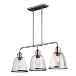 kinkiecik.pl Podłużna lampa wisząca Hobson – 3 źródła światła – Satynowy nikiel FE-HOBSON-3P-SN Elstead Lighting