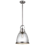 kinkiecik.pl Duża lampa wisząca Hobson – 1 źródło światła – Satynowy nikiel FE-HOBSON-P-L-SN Elstead Lighting