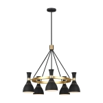 Żyrandol Joan – 5 źródeł światła – Czarny / Oksydowany mosiądz FE-JOAN5-MB Elstead Lighting