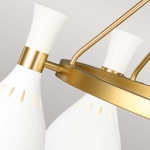 Żyrandol Joan – 5 źródeł światła – Matowa biel / Oksydowany mosiądz FE-JOAN5-MW Elstead Lighting