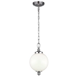 kinkiecik.pl Mała lampa wisząca Parkman – 1 źródło światła – Polerowany nikiel FE-PARKMAN-PS-PN Elstead Lighting