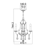 Żyrandol Valentina – 4 źródła światła FE-VALENTINA4 Elstead Lighting