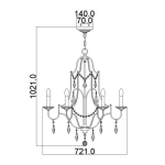Żyrandol Valentina – 6 źródeł światła FE-VALENTINA6 Elstead Lighting