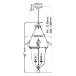 Duża lampa wisząca Cambridge – 3 źródła świtała HK-CAMBRIDGE-P-L Elstead Lighting