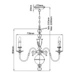 Żyrandol Cambridge – 6 źródeł światła HK-CAMBRIDGE6 Elstead Lighting