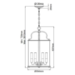 Duża lampa wisząca Gentry – 6 źródeł światła – Pewter HK-GENTRY-P-L-PW Elstead Lighting