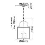 Lampa wisząca Gentry – 4 źródła światła – Polerowany nikiel HK-GENTRY-P-M-PN Elstead Lighting