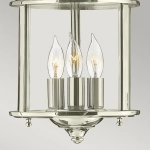 Mała lampa wisząca Gentry – 3 źródła światła – Polerowany nikiel HK-GENTRY-P-S-PN Elstead Lighting
