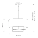 Lampa wisząca Graham – 3 źródła światła – Czarna HK-GRAHAM-M-BK Elstead Lighting