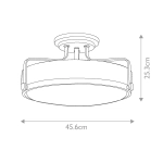 Półplafon Harper – 3 źródła światła – Polerowany chrom HK-HARPER-SFM-CM Elstead Lighting