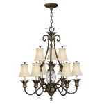 Żyrandol Plantation – 10 źródeł światła – Perłowy brąz HK-PLANT10-PZ Elstead Lighting
