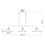 Podłużna lampa wisząca Rigby – 3 źródła światła HK-RIGBY-ISLE-KZ Elstead Lighting