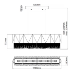 Lampa wisząca Zuma – 6 źródeł światła – Satynowa czerń / Złoty HK-ZUMA-ISLE-SBG Elstead Lighting