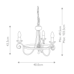 Żyrandol Harlech – 3 źródła światła – Czarny HR3A-BLACK Elstead Lighting