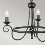 Żyrandol Harlech – 3 źródła światła – Czarny HR3A-BLACK Elstead Lighting