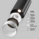 Lampa szynowa Focus Led Unity 3000K 12W 50° TR021-1-12B3K-W-B Maytoni - zdjęcie dodatkowe 8