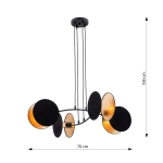 Lampa wisząca MOTIF 4 BLACK/GOLD 1325/4 EMIBIG Lighting